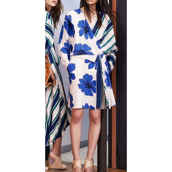 Chloe printed silk crepe de chine wrap dress, 36 FR, Retail $2,950, New w/ tag - Picture 3 of 16